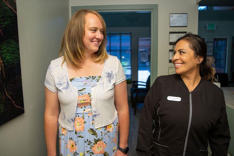 dental staff smiling